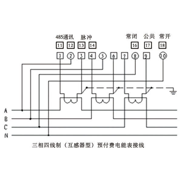 單相、三相電能表外形尺寸圖及接線圖